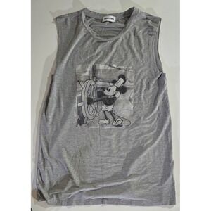 MAGICMK Mickey Mouse Graphic Sleeveless Tank Top Gray Disney sleeveless Tee S
